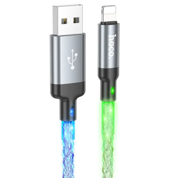 Дата кабель Hoco U112 Shine USB to Lightning 2.4A (1m) — Серый — фото 1 Дата кабель Hoco U112 Shine USB to Lightning 2.4A (1m) — Серый — фото 1