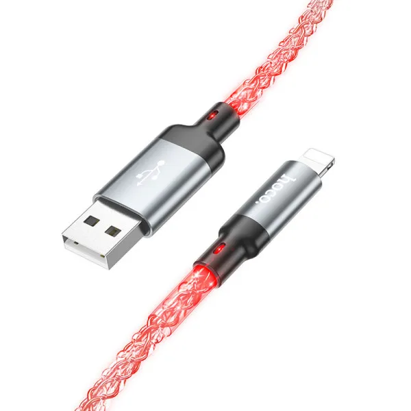 Дата кабель Hoco U112 Shine USB to Lightning 2.4A (1m) — Серый — фото 2 Дата кабель Hoco U112 Shine USB to Lightning 2.4A (1m) — Серый — фото 2