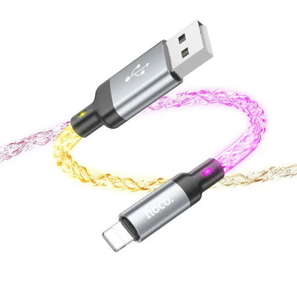 Дата кабель Hoco U112 Shine USB to Lightning 2.4A (1m) — Серый — фото 4 Дата кабель Hoco U112 Shine USB to Lightning 2.4A (1m) — Серый — фото 4