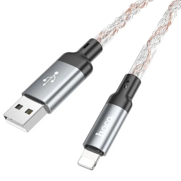 Дата кабель Hoco U112 Shine USB to Lightning 2.4A (1m) — Серый — фото 5 Дата кабель Hoco U112 Shine USB to Lightning 2.4A (1m) — Серый — фото 5
