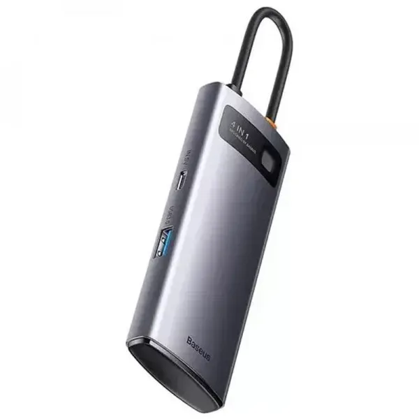 Переходник HUB Baseus Metal Gleam Series 4-in-1 4xUSB3.0 (WKWG070013) — Серый — фото 3 Переходник HUB Baseus Metal Gleam Series 4-in-1 4xUSB3.0 (WKWG070013) — Серый — фото 3