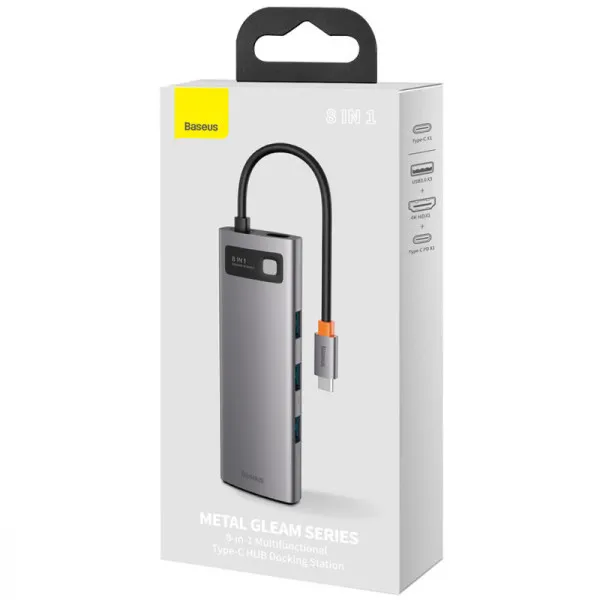 Переходник HUB Baseus Metal Gleam Series 4-in-1 4xUSB3.0 (WKWG070013) — Серый — фото 5 Переходник HUB Baseus Metal Gleam Series 4-in-1 4xUSB3.0 (WKWG070013) — Серый — фото 5
