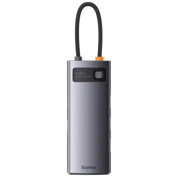Переходник HUB Baseus Metal Gleam Series 6-in-1 Multifunctional Type-C (WKWG080013) — Серый — фото 3 Переходник HUB Baseus Metal Gleam Series 6-in-1 Multifunctional Type-C (WKWG080013) — Серый — фото 3