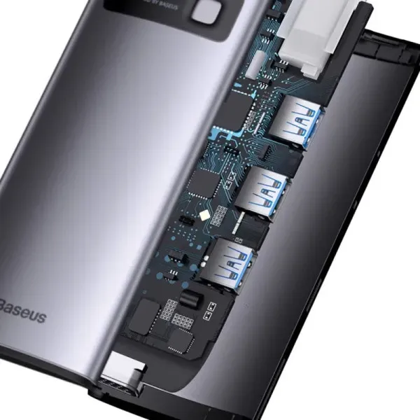 Переходник HUB Baseus Metal Gleam Series 6-in-1 Multifunctional Type-C (WKWG080013) — Серый — фото 5 Переходник HUB Baseus Metal Gleam Series 6-in-1 Multifunctional Type-C (WKWG080013) — Серый — фото 5