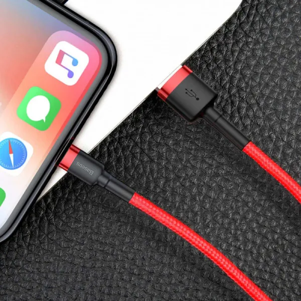 Дата кабель Baseus Cafule USB to Lightning 1.5A (2m) (CALKLF-C) — Красный — фото 4