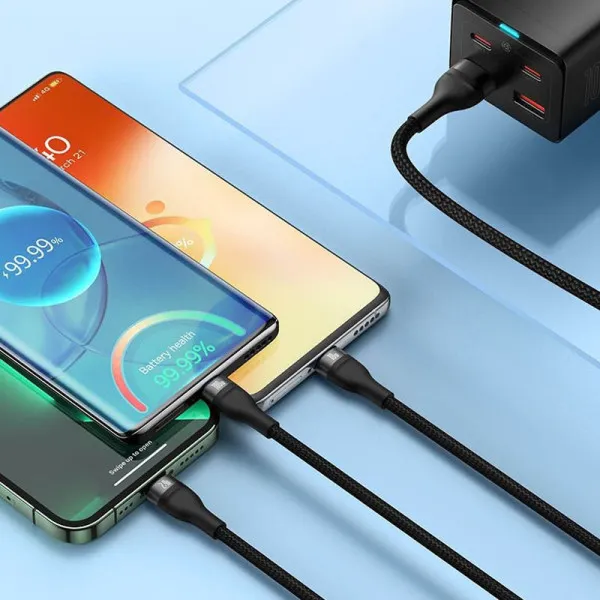Дата кабель Baseus Flash Series 2 USB to Lightning/Type-C/MicroUSB 100W (1.2m) (CASS03000) — Черный — фото 5 Дата кабель Baseus Flash Series 2 USB to Lightning/Type-C/MicroUSB 100W (1.2m) (CASS03000) — Черный — фото 5