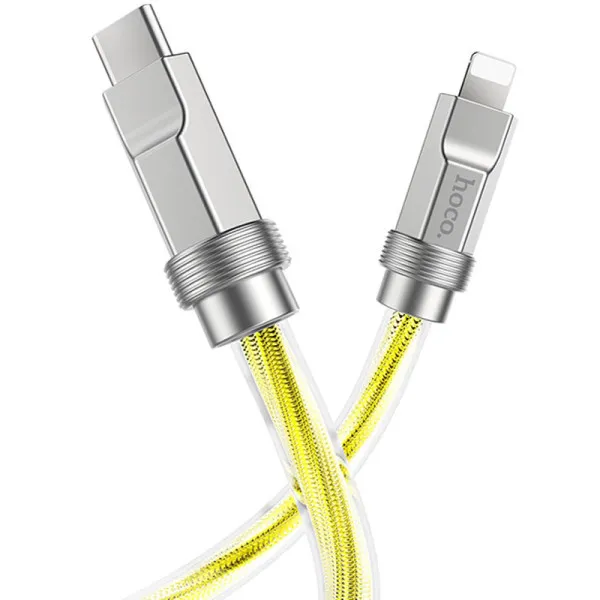 Дата кабель Hoco U113 Solid 20W Type-C to Lightning (1m) — Золотой — фото 3 Дата кабель Hoco U113 Solid 20W Type-C to Lightning (1m) — Золотой — фото 3
