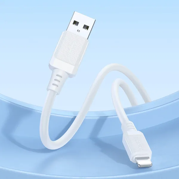 Дата кабель Borofone BX115 Lotto USB to Lightning 2.4A (1m) — Білий — фото 4