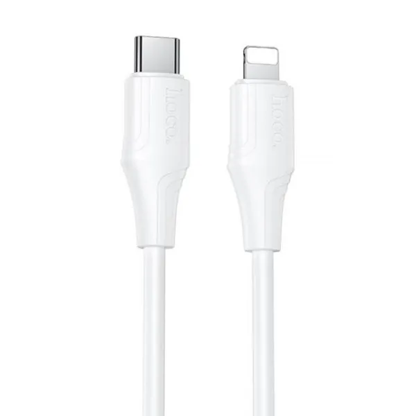 Дата кабель Hoco X124 Bien silicone Type-C to Lightning 27W (1m) — Белый — фото 1