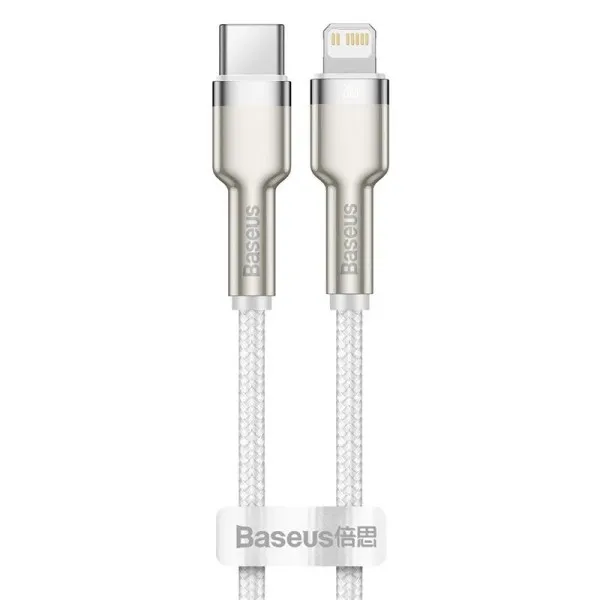 Дата кабель Baseus Cafule Metal Type-C to Lightning PD20W (1m) (CATLJK-A) — Білий — фото 1 Дата кабель Baseus Cafule Metal Type-C to Lightning PD20W (1m) (CATLJK-A) — Білий — фото 1