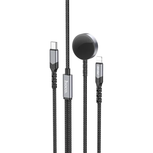 Дата кабель Hoco CW54 2in1 Type-C to iWatch/Lightning 2.5W (1.2m) — Черный — фото 1
