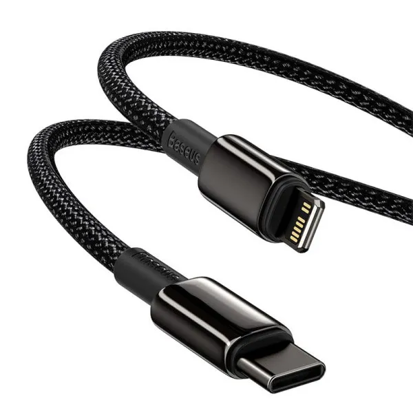 Дата кабель Baseus Tungsten Gold Type-C to Lightning PD 20W (2m) (CATLWJ) — Черный — фото 3 Дата кабель Baseus Tungsten Gold Type-C to Lightning PD 20W (2m) (CATLWJ) — Черный — фото 3