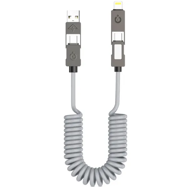 Дата кабель Amaya ACD-340 4in1 Type-C/USB to Lightning/Type-C 240W (2m) — Сірий — фото 1 Дата кабель Amaya ACD-340 4in1 Type-C/USB to Lightning/Type-C 240W (2m) — Сірий — фото 1