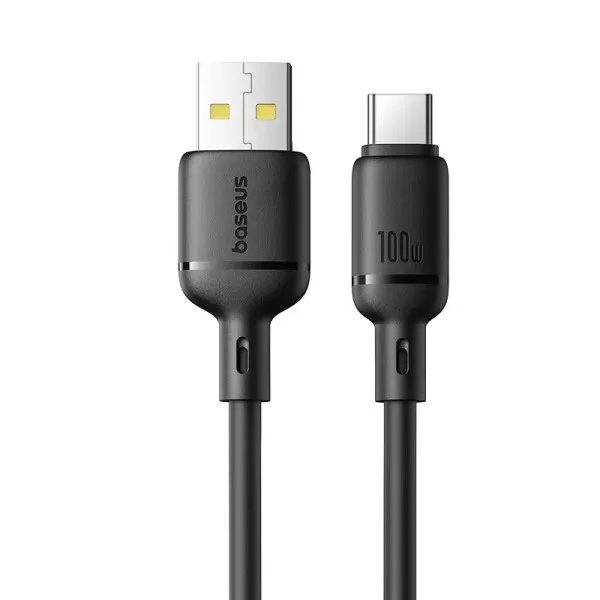 Дата кабель Baseus Silky Series OS Fast Charging USB to Type-C 100W (1m) (P10377703) — Черный — фото 1 Дата кабель Baseus Silky Series OS Fast Charging USB to Type-C 100W (1m) (P10377703) — Черный — фото 1