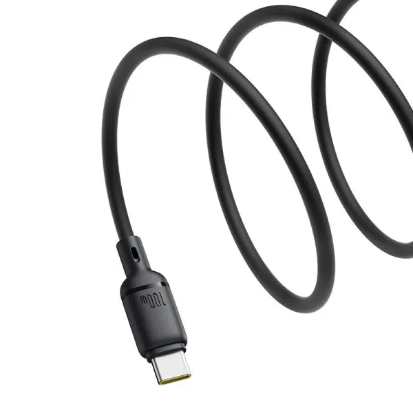 Дата кабель Baseus Silky Series OS Fast Charging USB to Type-C 100W (1m) (P10377703) — Черный — фото 4 Дата кабель Baseus Silky Series OS Fast Charging USB to Type-C 100W (1m) (P10377703) — Черный — фото 4
