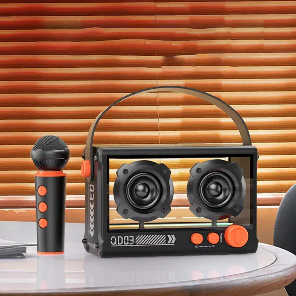 Bluetooth колонка QD03 Transparent з мікрофоном 20W — Чорний — фото 3