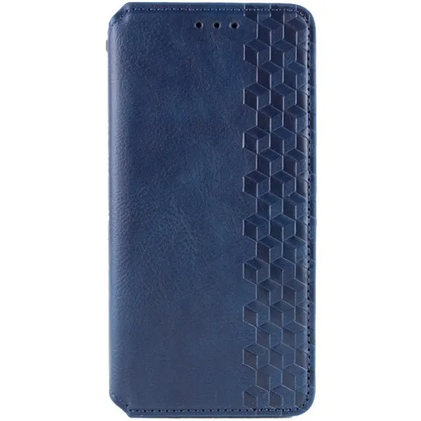 Кожаный чехол-книжка GETMAN Cubic (PU) для Motorola Moto G05 / E15 — Синий — фото 1