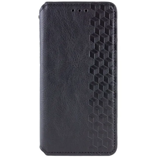 Кожаный чехол-книжка GETMAN Cubic (PU) для Motorola Moto G05 / E15 — Черный — фото 1