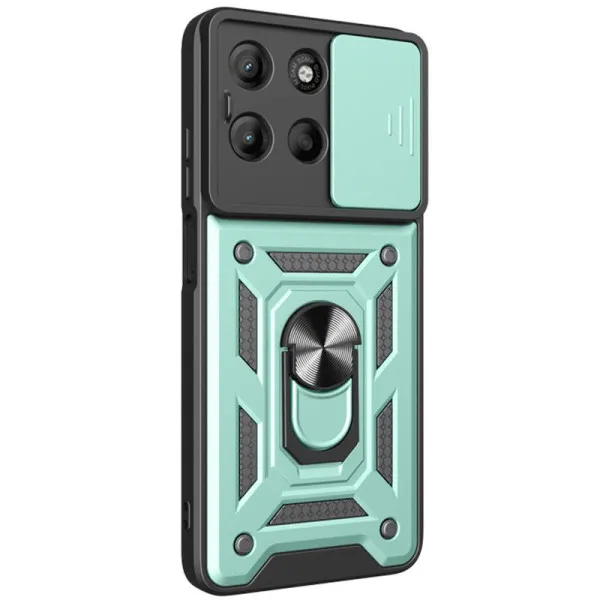 Чехол Ummi Camshield Serge Ring для Motorola Moto G15 4G / G17 / G17 Power — Зеленый — фото 1 Чехол Ummi Camshield Serge Ring для Motorola Moto G15 4G / G17 / G17 Power — Зеленый — фото 1