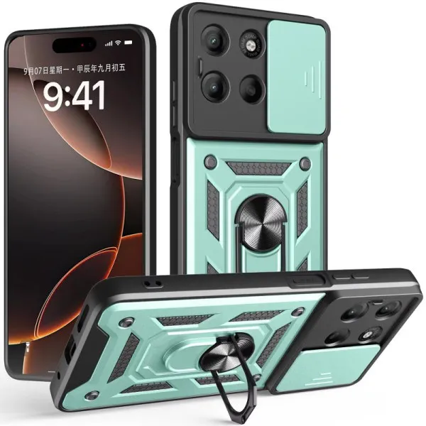 Чехол Ummi Camshield Serge Ring для Motorola Moto G15 4G / G17 / G17 Power — Зеленый — фото 2 Чехол Ummi Camshield Serge Ring для Motorola Moto G15 4G / G17 / G17 Power — Зеленый — фото 2
