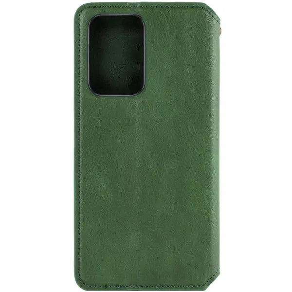 Кожаный чехол-книжка GETMAN Cubic (PU) для Motorola Moto G17 — Зеленый — фото 2