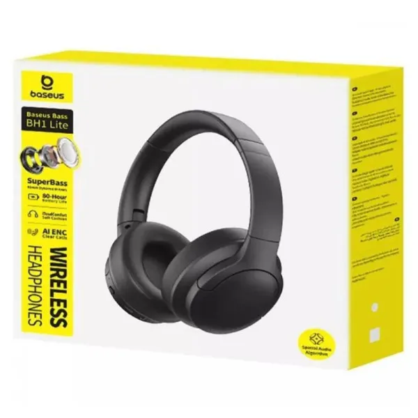 Накладные беспроводные наушники Baseus Bass BH1 Lite AI ENC+Game Mode (App) (A0203C) — Черный — фото 2 Накладные беспроводные наушники Baseus Bass BH1 Lite AI ENC+Game Mode (App) (A0203C) — Черный — фото 2