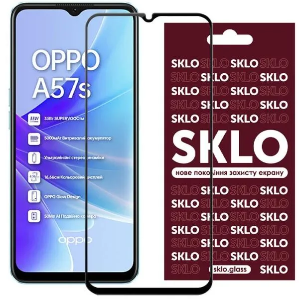 Защитное стекло SKLO 3D для Oppo A57s / A77 / A77s — Черный — фото 4 Защитное стекло SKLO 3D для Oppo A57s / A77 / A77s — Черный — фото 4