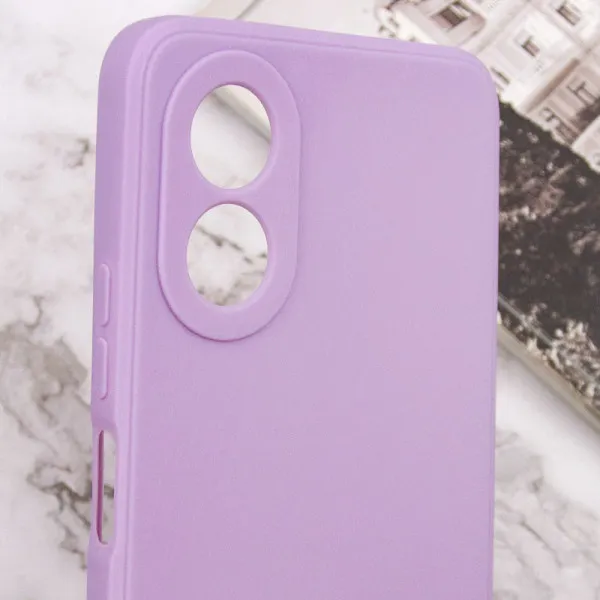 Силиконовый чехол Candy Full Camera для Oppo A78 4G — Сиреневый — фото 5