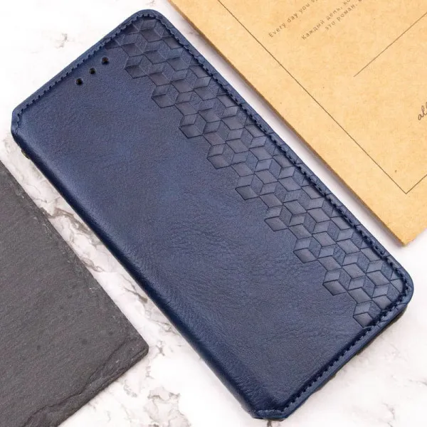 Кожаный чехол-книжка GETMAN Cubic (PU) для Oppo A98 — Синий — фото 3 Кожаный чехол-книжка GETMAN Cubic (PU) для Oppo A98 — Синий — фото 3
