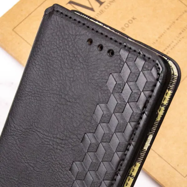 Кожаный чехол-книжка GETMAN Cubic (PU) для Oppo A98 — Черный — фото 4 Кожаный чехол-книжка GETMAN Cubic (PU) для Oppo A98 — Черный — фото 4