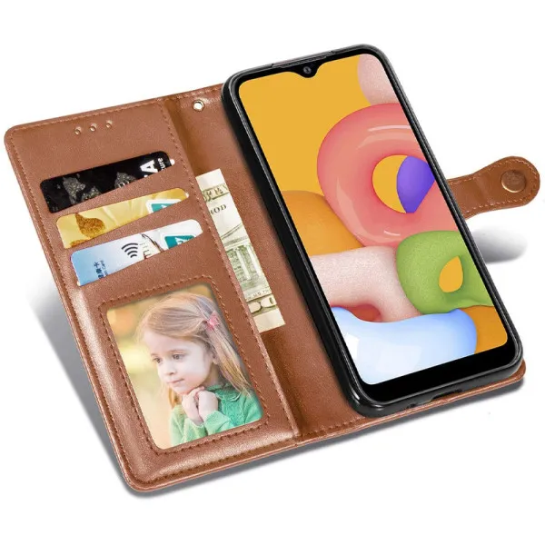 Кожаный чехол-книжка GETMAN Gallant (PU) для Oppo A98 — Коричневый — фото 2 Кожаный чехол-книжка GETMAN Gallant (PU) для Oppo A98 — Коричневый — фото 2