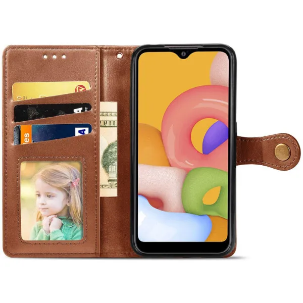 Кожаный чехол-книжка GETMAN Gallant (PU) для Oppo A98 — Коричневый — фото 3 Кожаный чехол-книжка GETMAN Gallant (PU) для Oppo A98 — Коричневый — фото 3