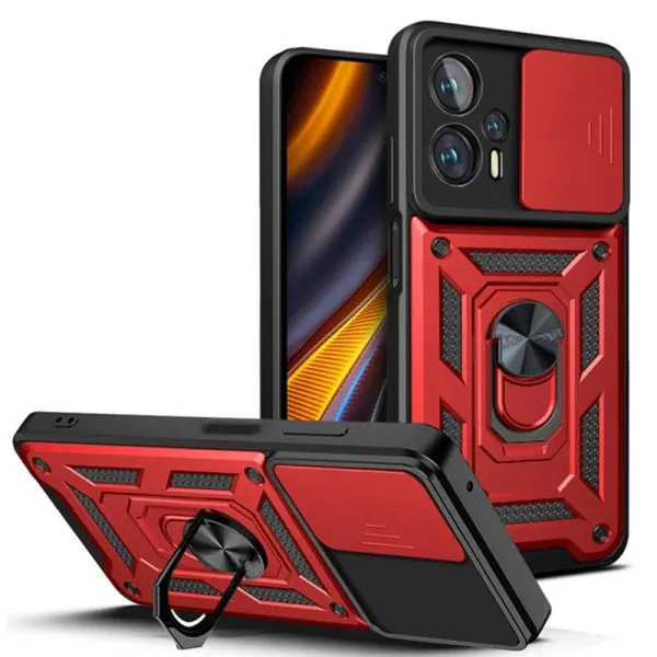 Чохол Ummi Camshield Serge Ring для Xiaomi Poco X4 GT — Червоний — фото 1