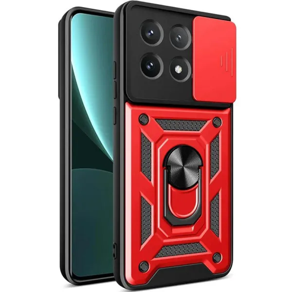 Чохол Ummi Camshield Serge Ring для Xiaomi Poco X6 Pro — Червоний — фото 1 Чохол Ummi Camshield Serge Ring для Xiaomi Poco X6 Pro — Червоний — фото 1