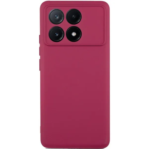 Чехол TPU GETMAN Liquid Silk Full Camera для Xiaomi Poco X6 Pro — Бордовый — фото 1