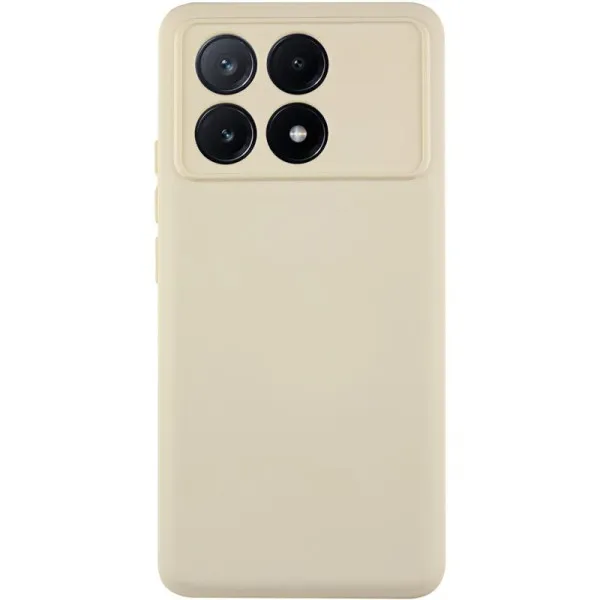 Чехол TPU GETMAN Liquid Silk Full Camera для Xiaomi Poco X6 Pro — Песочный — фото 1