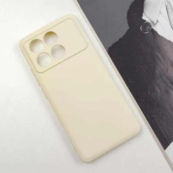 Чехол TPU GETMAN Liquid Silk Full Camera для Xiaomi Poco X6 Pro — Песочный — фото 2
