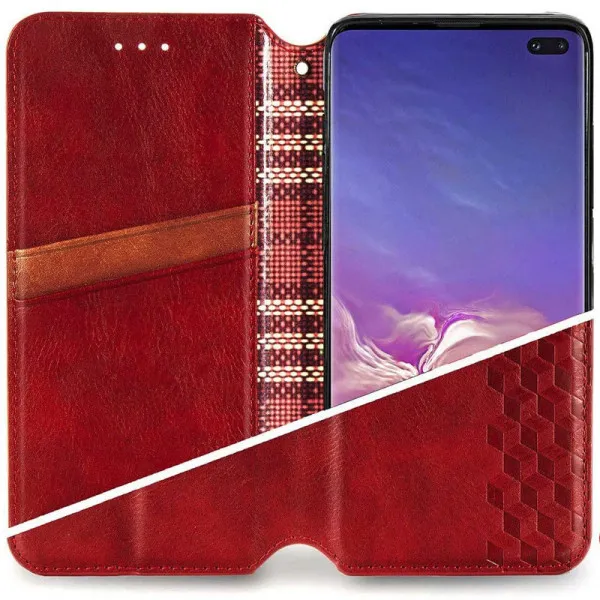 Шкіряний чохол-книжка GETMAN Cubic (PU) для Samsung Galaxy A06 — Червоний — фото 3