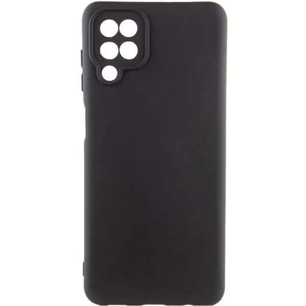 Чехол TPU GETMAN Liquid Silk Full Camera для Samsung Galaxy A12 — Черный — фото 1