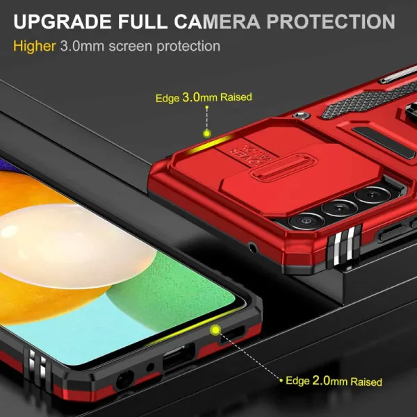 Ударопрочный чехол Camshield Army Ring для Samsung Galaxy A13 4G / A04s — Красный — фото 2