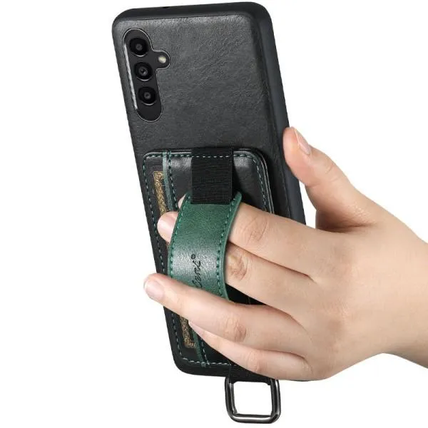 Кожаный чехол Wallet case and straps для Samsung Galaxy A14 4G/5G — Черный — фото 3