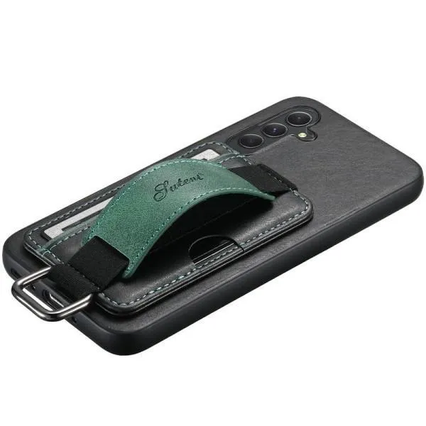 Кожаный чехол Wallet case and straps для Samsung Galaxy A14 4G/5G — Черный — фото 5