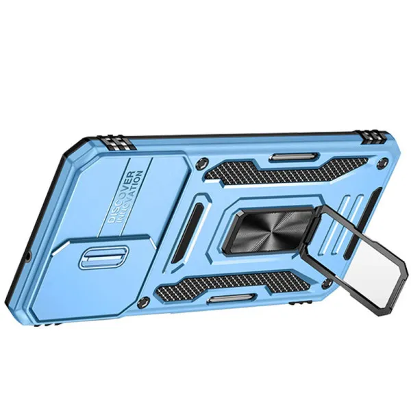 Ударопрочный чехол Camshield Army Ring для Samsung Galaxy A14 4G/5G — Голубой — фото 3