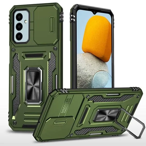 Ударопрочный чехол Camshield Army Ring для Samsung Galaxy A15 4G/5G — Оливковый — фото 1