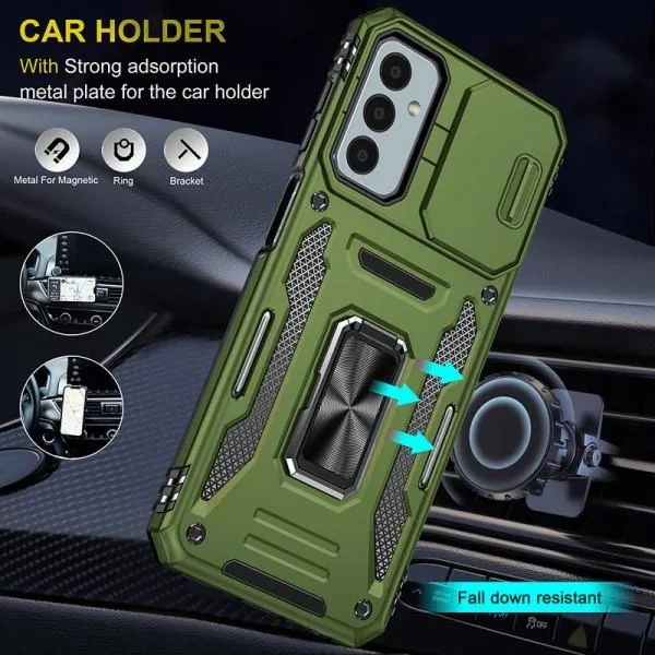 Ударопрочный чехол Camshield Army Ring для Samsung Galaxy A15 4G/5G — Оливковый — фото 3