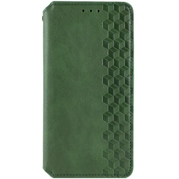 Кожаный чехол-книжка GETMAN Cubic (PU) для Samsung Galaxy A18 / A17 — Зеленый — фото 1 Кожаный чехол-книжка GETMAN Cubic (PU) для Samsung Galaxy A18 / A17 — Зеленый — фото 1