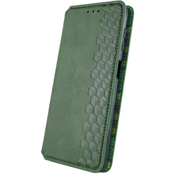 Кожаный чехол-книжка GETMAN Cubic (PU) для Samsung Galaxy A18 / A17 — Зеленый — фото 2 Кожаный чехол-книжка GETMAN Cubic (PU) для Samsung Galaxy A18 / A17 — Зеленый — фото 2
