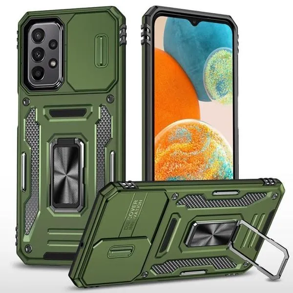 Ударопрочный чехол Camshield Army Ring для Samsung Galaxy A23 4G — Оливковый — фото 1