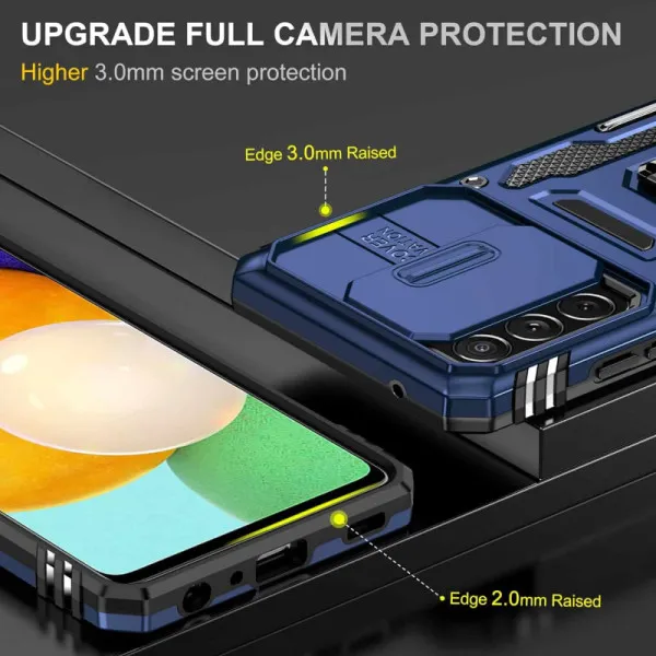 Ударопрочный чехол Camshield Army Ring для Samsung Galaxy A23 4G — Синий — фото 1