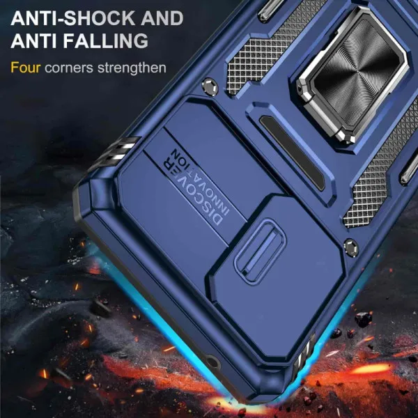 Ударопрочный чехол Camshield Army Ring для Samsung Galaxy A23 4G — Синий — фото 2